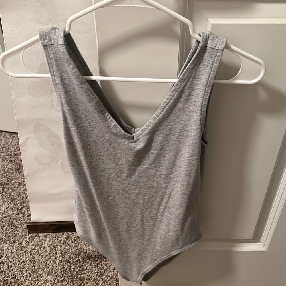 GAP Gray Fitted Sleeveless Bodysuit